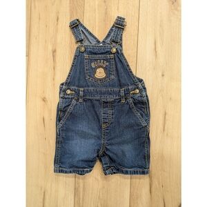 Gymboree Y2K Denim Short Overalls with Monkey Patch